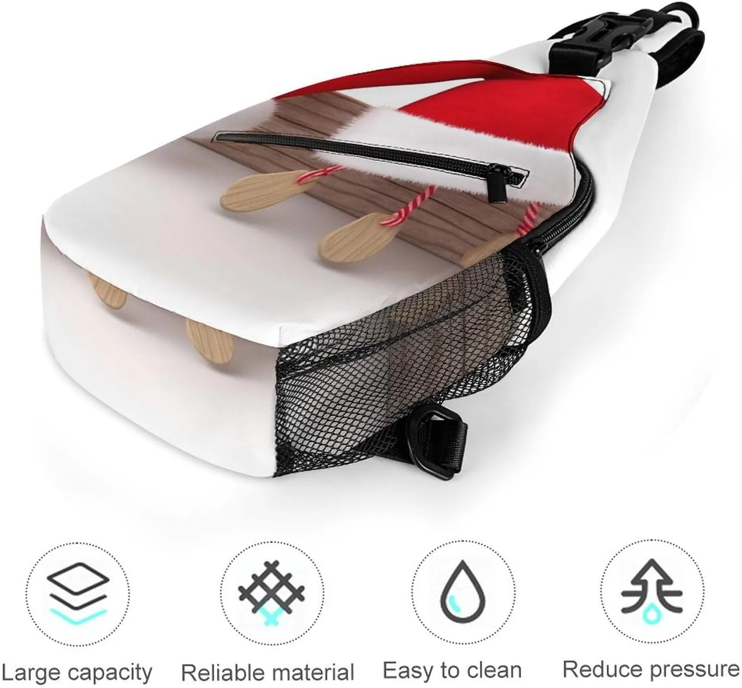 Crossbody Bag Travel Sling Bag for Men Small Sling Backpack Christmas Hat Chest Bag Shoulder Bag for Outdoor