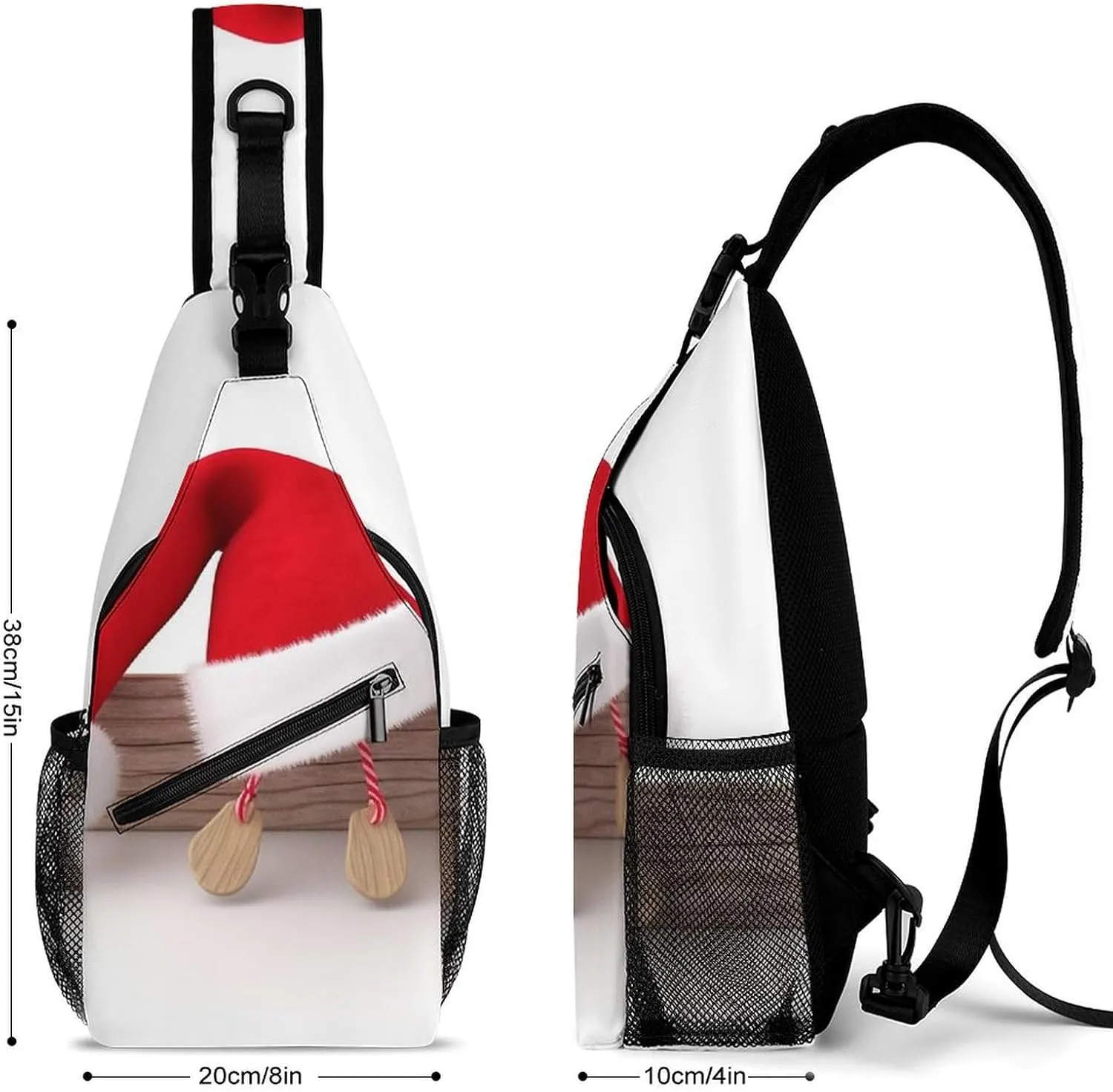 Crossbody Bag Travel Sling Bag for Men Small Sling Backpack Christmas Hat Chest Bag Shoulder Bag for Outdoor