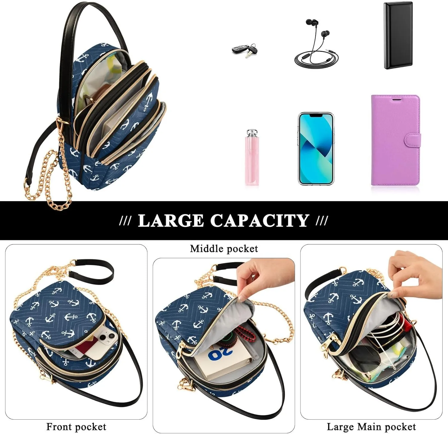 Crossbody Bags for Women Hand Bag Small Sling Shoulder Travel Bag Phone Purse with Strap