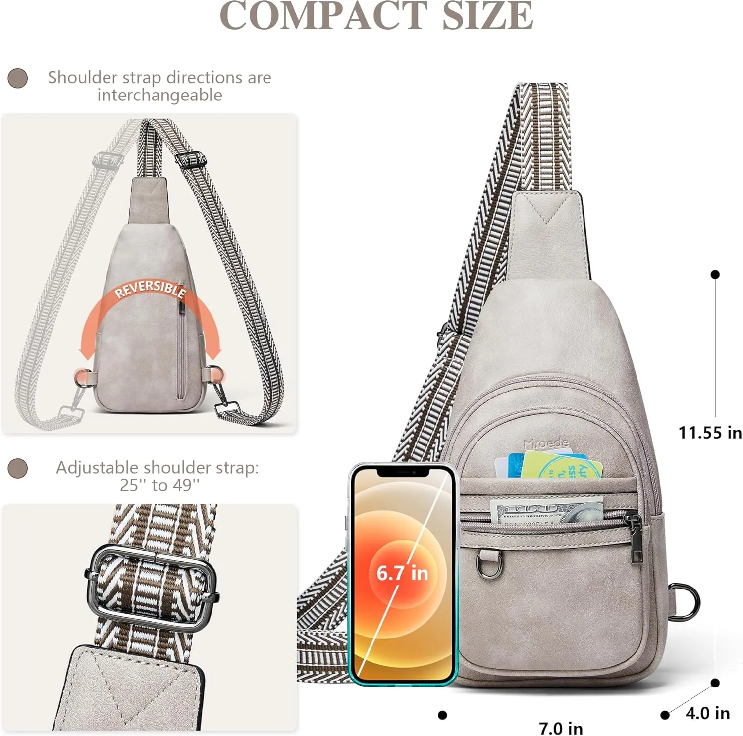 Crossbody Bags for Women Sling Bag Fanny Pack Casual Daypacks Small Backpack Chest Travel Purse Anti Theft