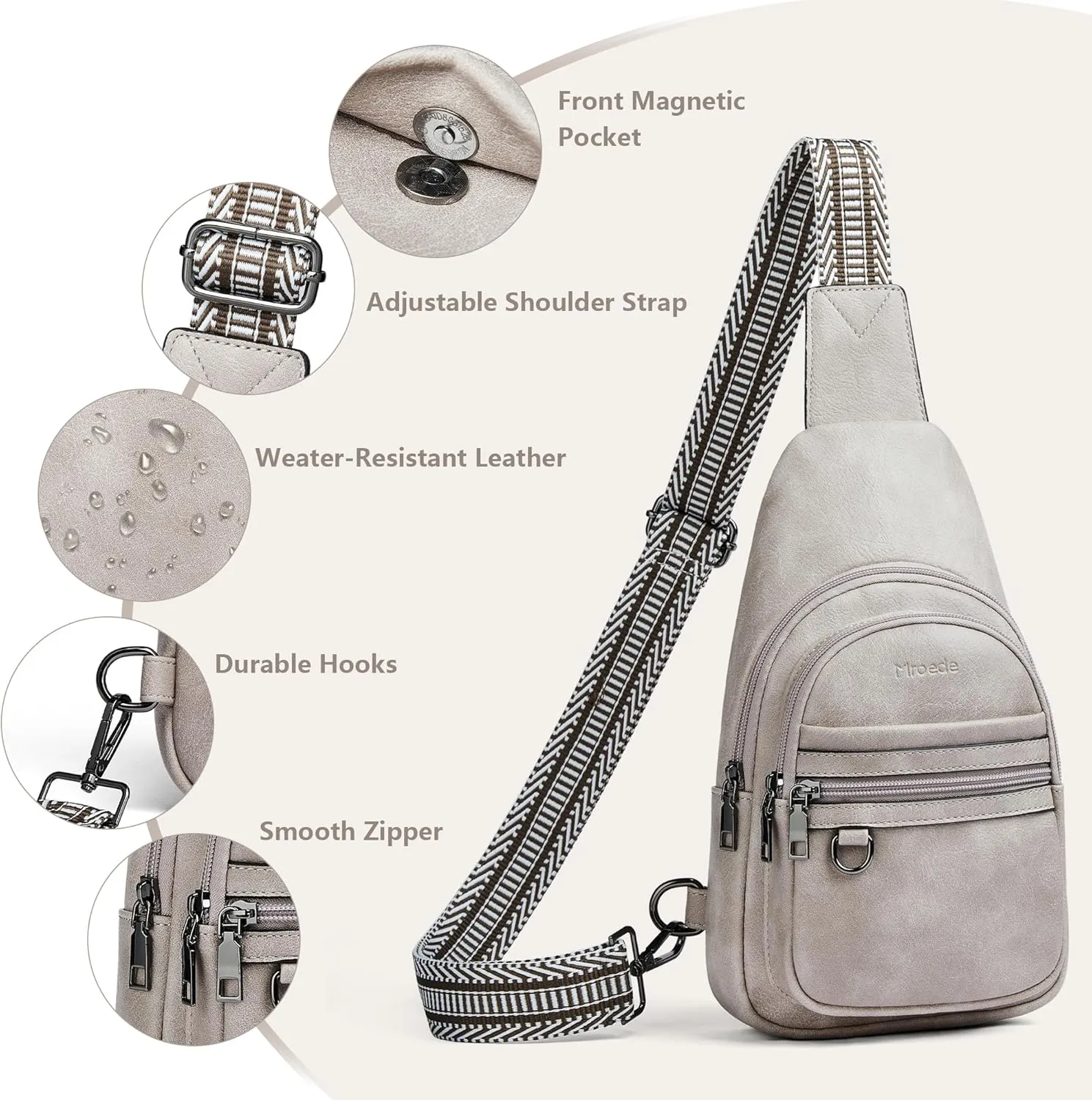 Crossbody Bags for Women Sling Bag Fanny Pack Casual Daypacks Small Backpack Chest Travel Purse Anti Theft
