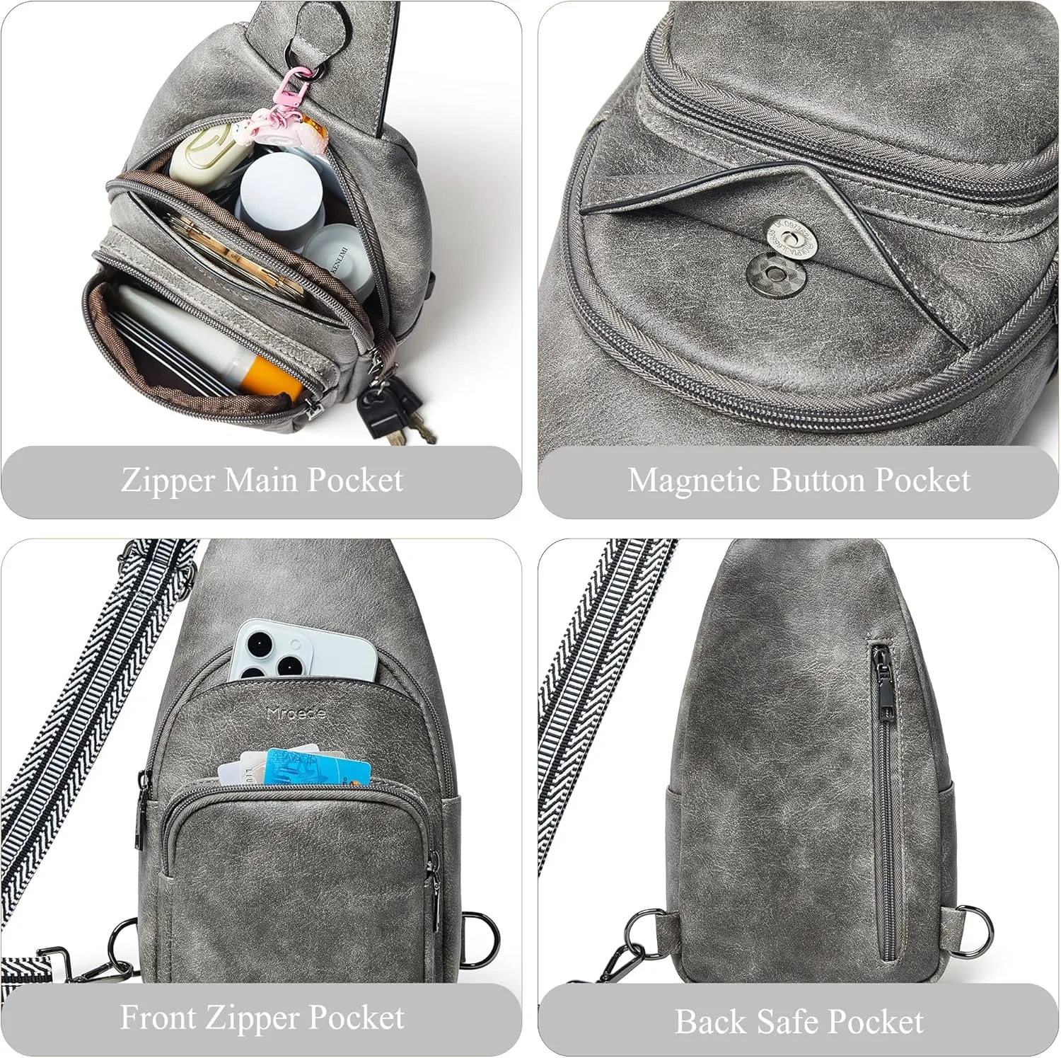 Crossbody Bags for Women Sling Bag Fanny Pack Casual Daypacks Small Backpack Chest Travel Purse Anti Theft