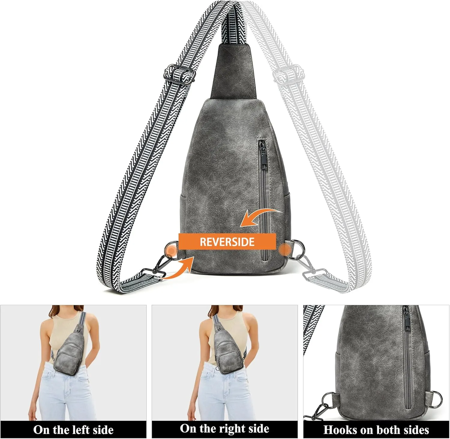 Crossbody Bags for Women Sling Bag Fanny Pack Casual Daypacks Small Backpack Chest Travel Purse Anti Theft