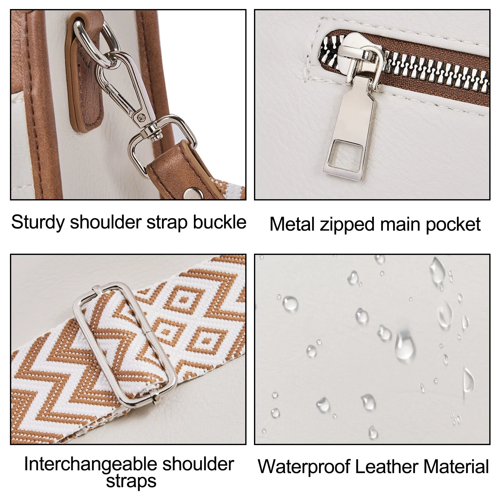 Crossbody Bags for Women With 2 Adjustable Guitar Straps Shoulder Bucket Bags