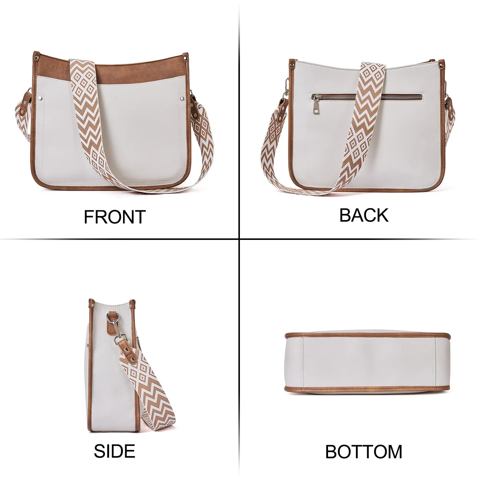 Crossbody Bags for Women With 2 Adjustable Guitar Straps Shoulder Bucket Bags