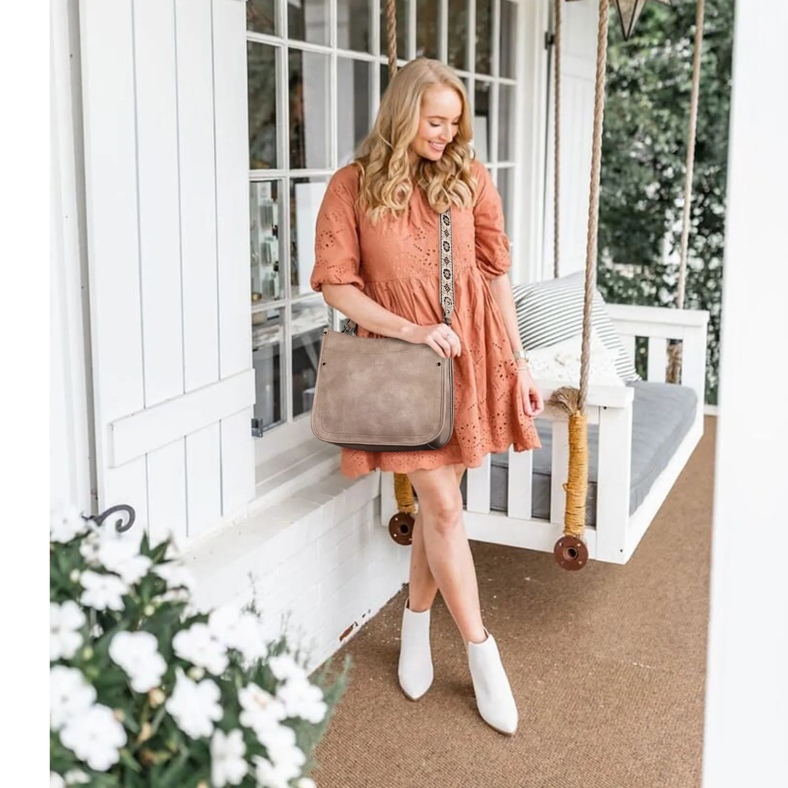 Crossbody Bags for Women With 2 Adjustable Guitar Straps Shoulder Bucket Bags