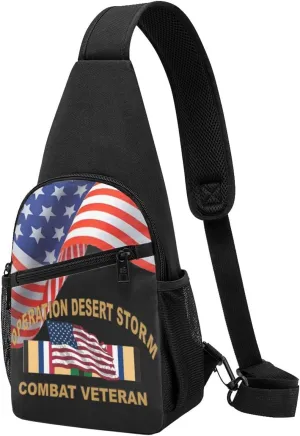 Crossbody Shoulder Chest Bag Operation Desert Combat Veteran Fashion One-Shoulder