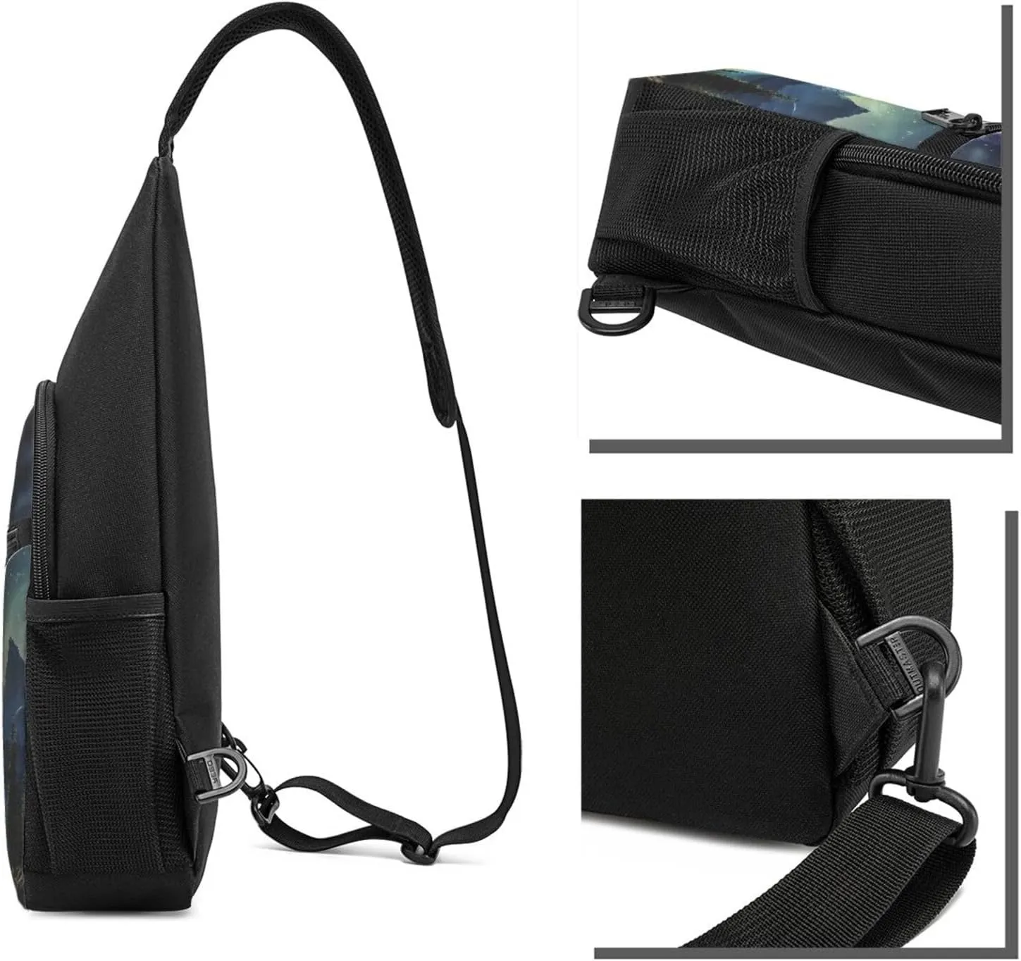 Crossbody Sling Backpack Sling Bag for Men Women Cross Chest Bag Shoulder Bag Celestial Night Sky Travel Hiking Daypack