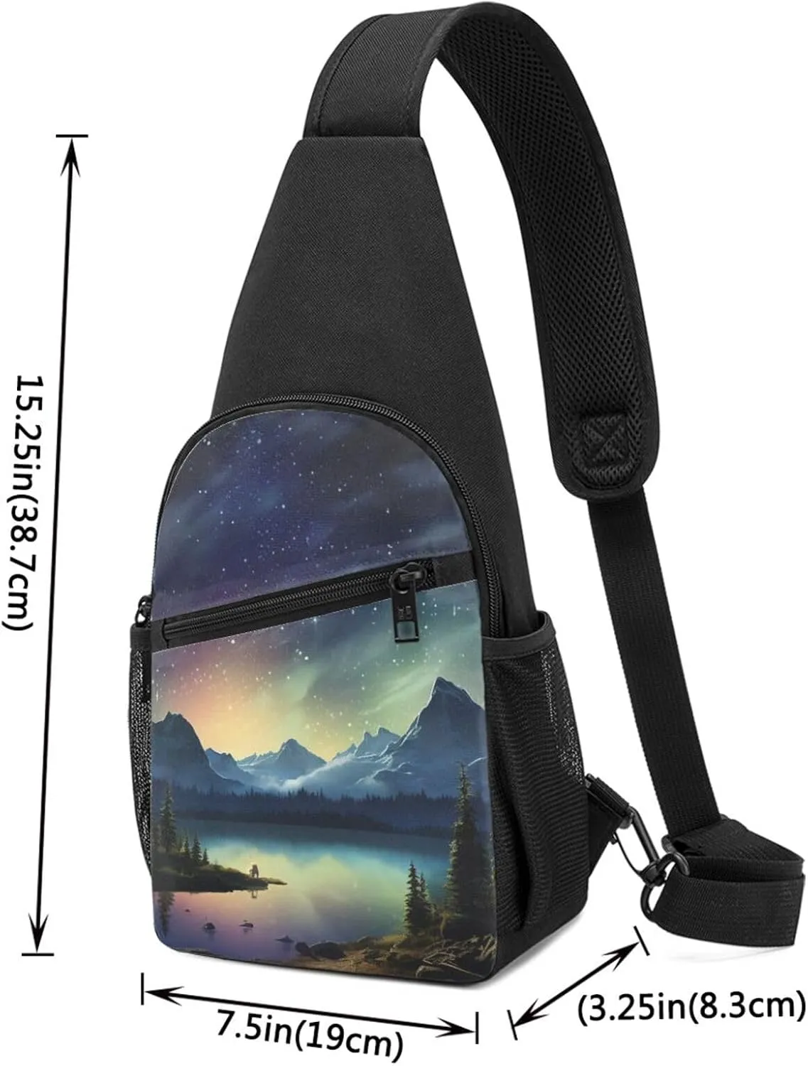 Crossbody Sling Backpack Sling Bag for Men Women Cross Chest Bag Shoulder Bag Celestial Night Sky Travel Hiking Daypack