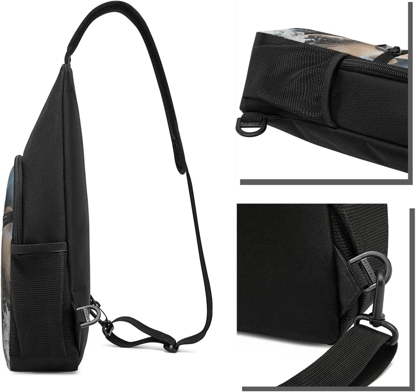 Crossbody Sling Backpack Sling Bag for Men Women Cross Chest Bag Shoulder Bag Dolphin Jumping out of Water Travel Hiking Daypack