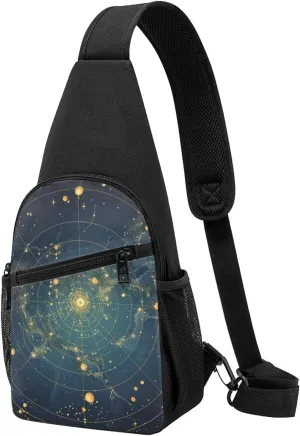 Crossbody Sling Backpack Sling Bag for Men Women Cross Chest Bag Shoulder Bag Northern Stars Constellation Travel Hiking Daypack