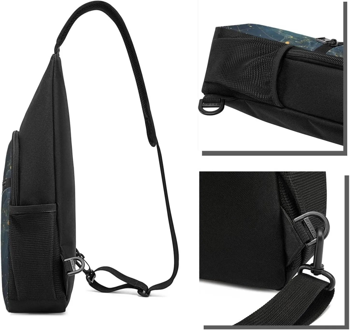 Crossbody Sling Backpack Sling Bag for Men Women Cross Chest Bag Shoulder Bag Northern Stars Constellation Travel Hiking Daypack