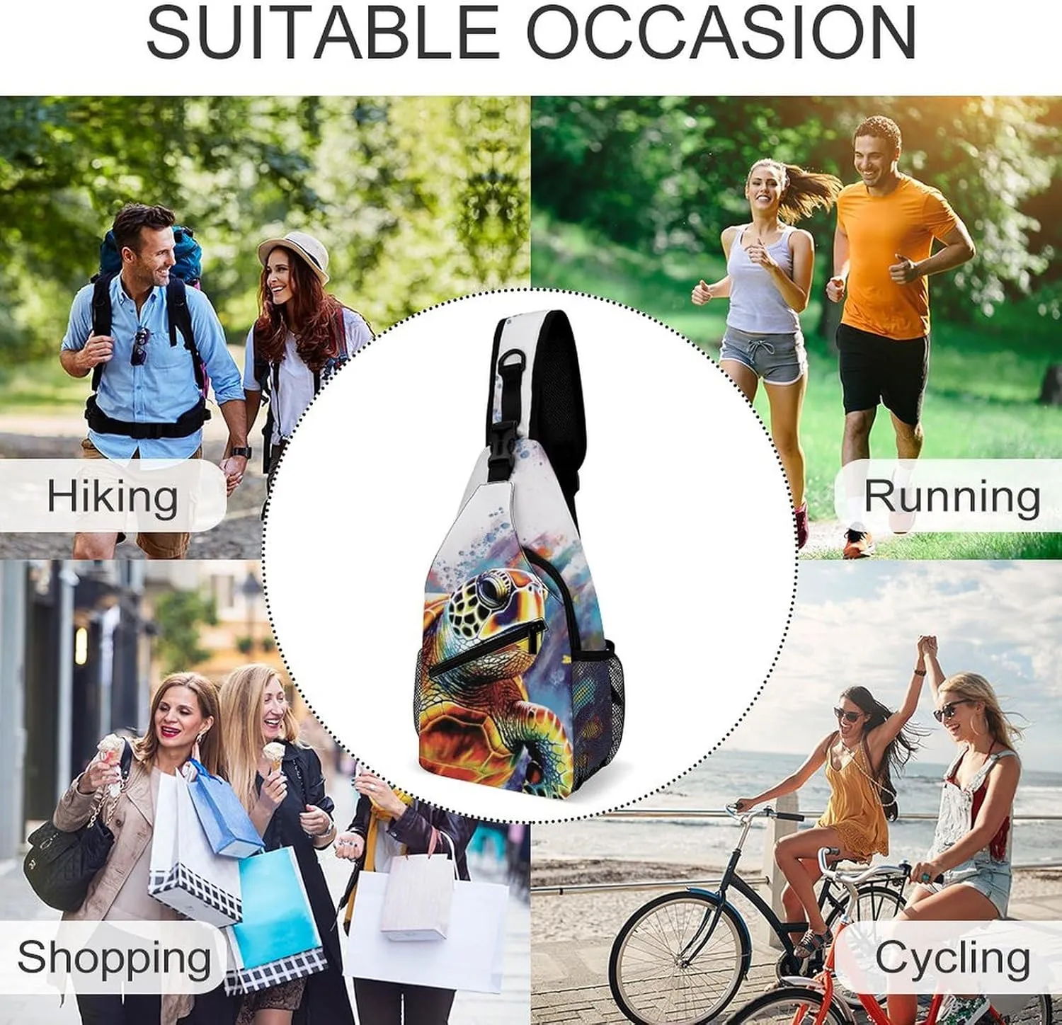 Crossbody Sling Bag Ancient Egyptians Backpack Sling Bag Travel Hiking Chest Bag Shoulder Bag Daypack