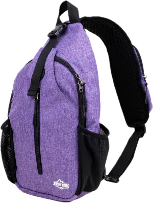Crossbody Sling Bag – Anti-Theft Carryall Daypack Backpack with Adjustable Chest Strap for Travel or Hiking (Purple)