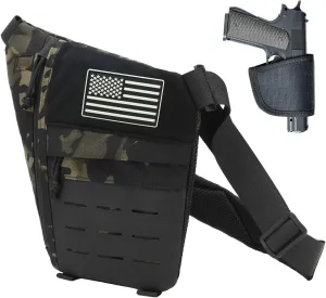 Crossbody Sling Bag, Anti Thief Conceal Carry Handgun Bag, Stealth Personal Pocket Bag Over Shoulder Backpack