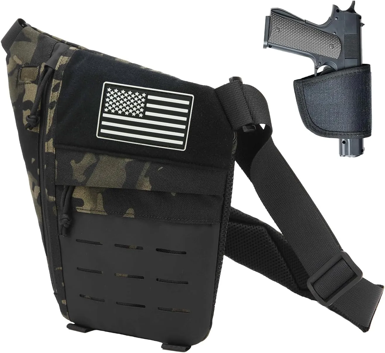 Crossbody Sling Bag, Anti Thief Conceal Carry Handgun Bag, Stealth Personal Pocket Bag Over Shoulder Backpack