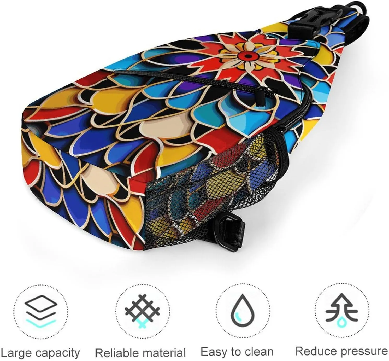 Crossbody Sling Bag Fish Background Backpack Sling Bag Travel Hiking Chest Bag Shoulder Bag Daypack