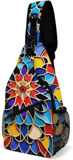 Crossbody Sling Bag Fish Background Backpack Sling Bag Travel Hiking Chest Bag Shoulder Bag Daypack
