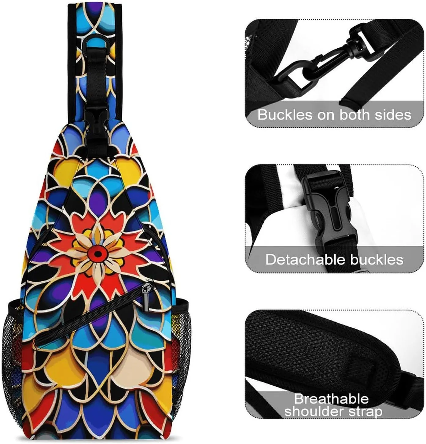 Crossbody Sling Bag Fish Background Backpack Sling Bag Travel Hiking Chest Bag Shoulder Bag Daypack