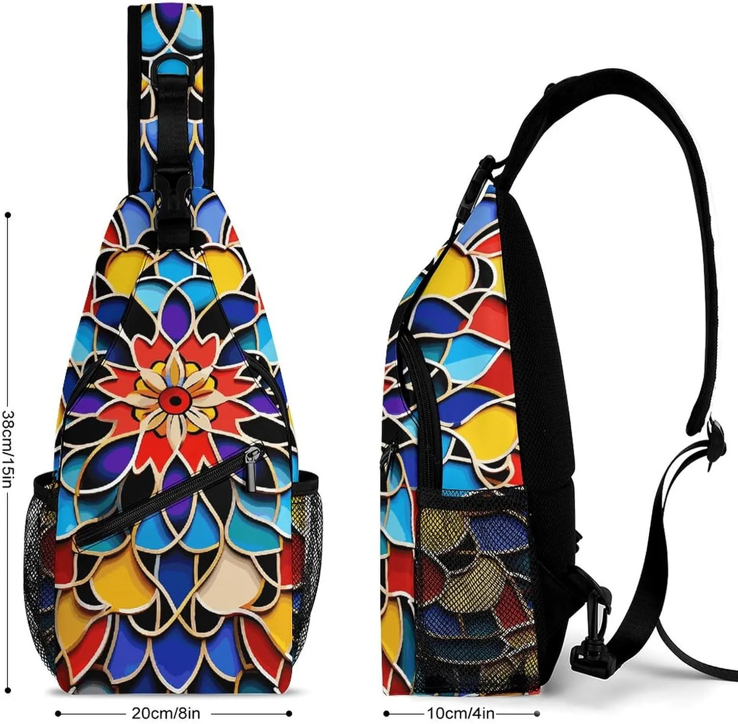 Crossbody Sling Bag Fish Background Backpack Sling Bag Travel Hiking Chest Bag Shoulder Bag Daypack