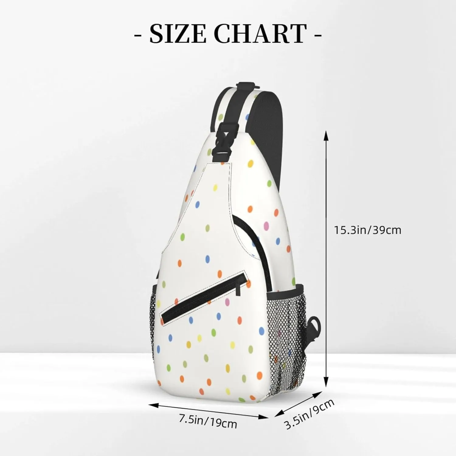 Crossbody Sling Bag for Men Women, Polka Dot Sling Backpack Shoulder Chest Bag, Anti Theft Travel Hiking Daypacks