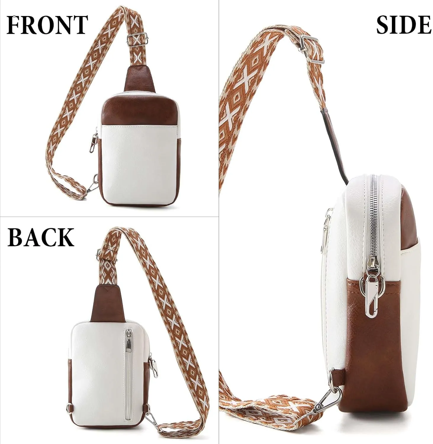 Crossbody Sling Bag for Women Man Anti Theft Vegan Leather Bag Anti Pickpocket Zipper Clip RFID Blocking Chest Bags…