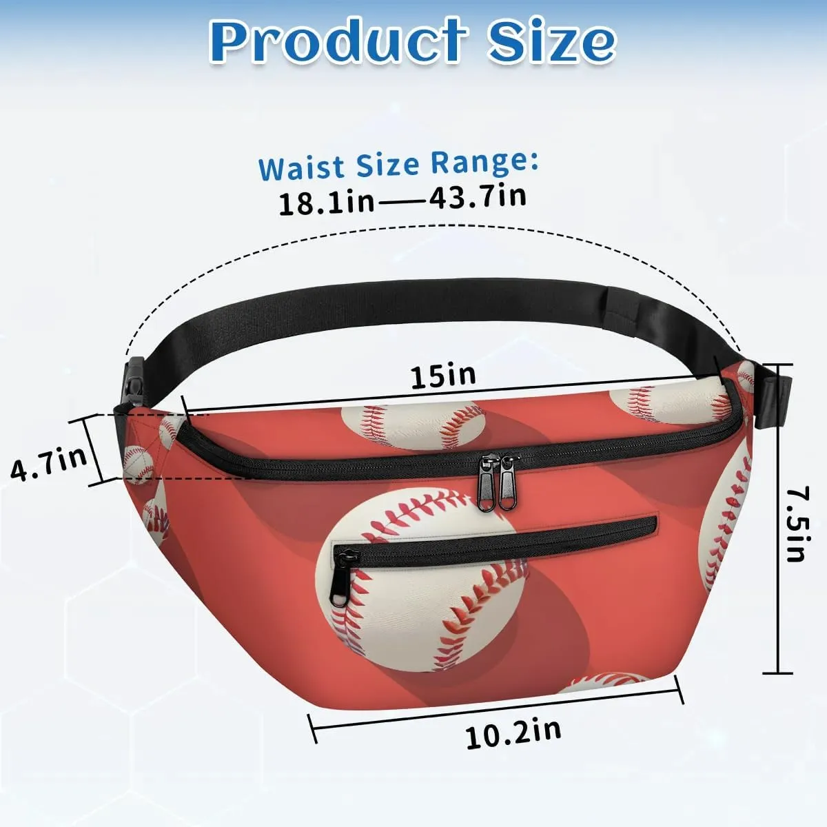 Crossbody Sling Bag for Women Men Baseball Print Lightweight Travel Essentials Chest Bag Waterproof Sling Backpack and Cross Body Bag for Daily Use