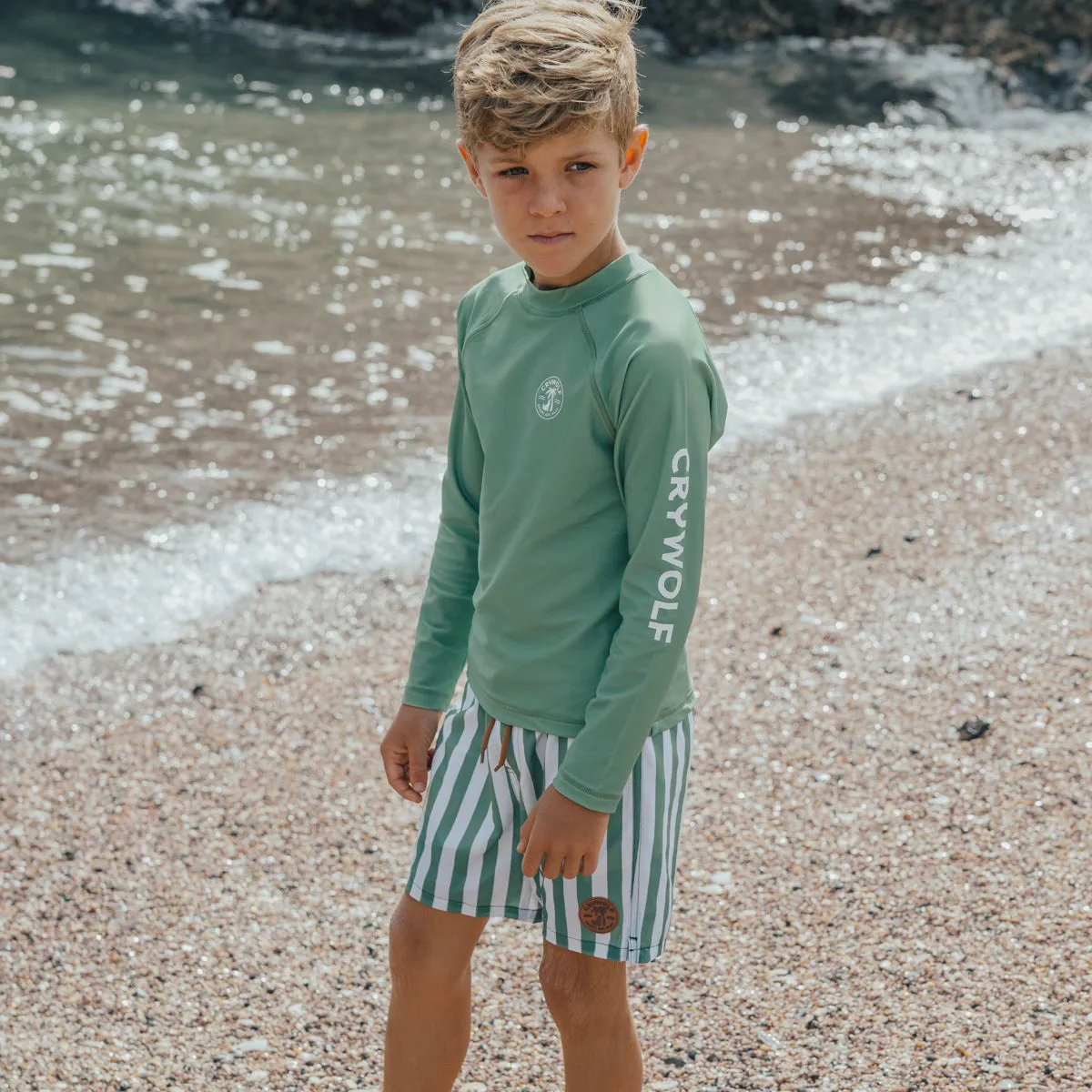 CRYWOLF | Long Sleeve Rash Vest, Coastal Green