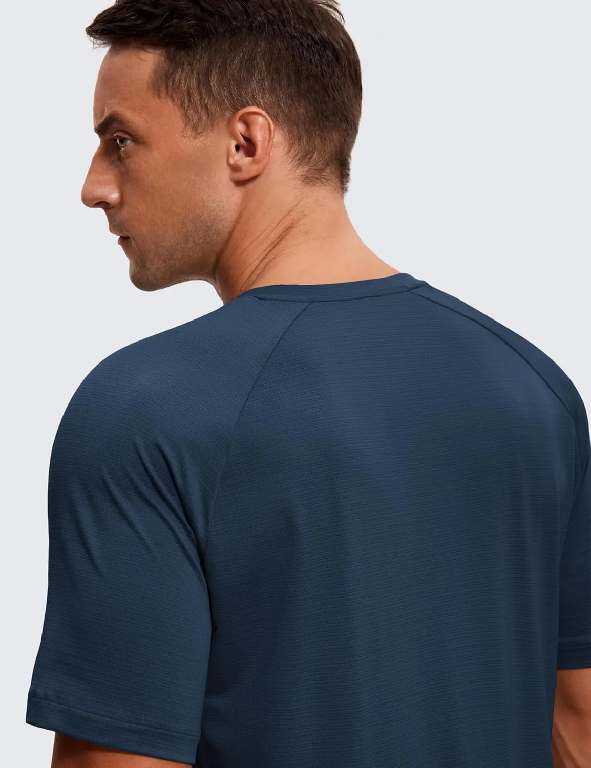CRZ YOGA Mens Lightweight Athletic T-Shirts Moisture Wicking Running Workout Shirt Short Sleeve Gym Tops