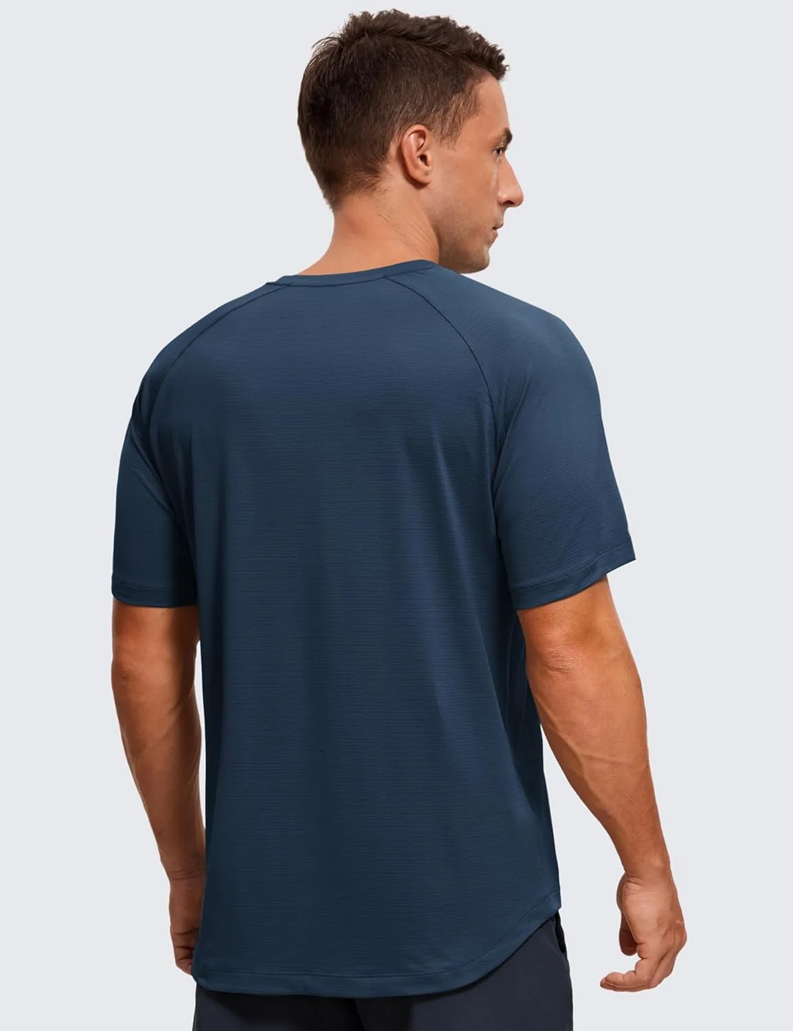 CRZ YOGA Mens Lightweight Athletic T-Shirts Moisture Wicking Running Workout Shirt Short Sleeve Gym Tops