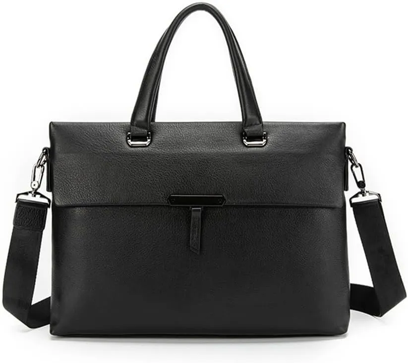 CSCDD Leather Layer Cowhide Men's Handbag Natural Slam Business Trip Crossbody Briefcase Computer Bag
