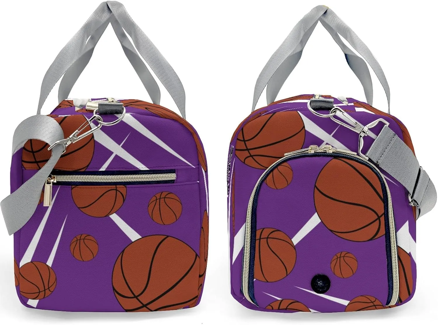 Custom Gift Sport Player Duffel Bag for Sport Basketball Purple Travel Weekender Bag,Overnight Bag with Shoe Compartment for Business Trips Sports Bag