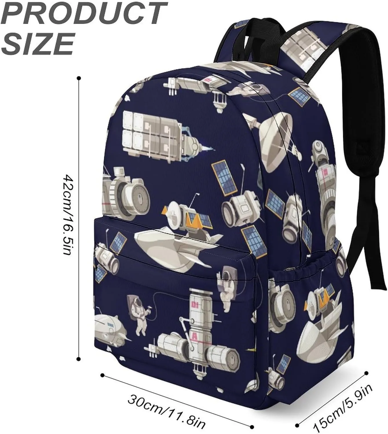 Cute Astronaut Spacecraft Casual Travel Backpack Lightweight with Multi Compartment Laptop Bagpack for Women Men Hiking Business Work