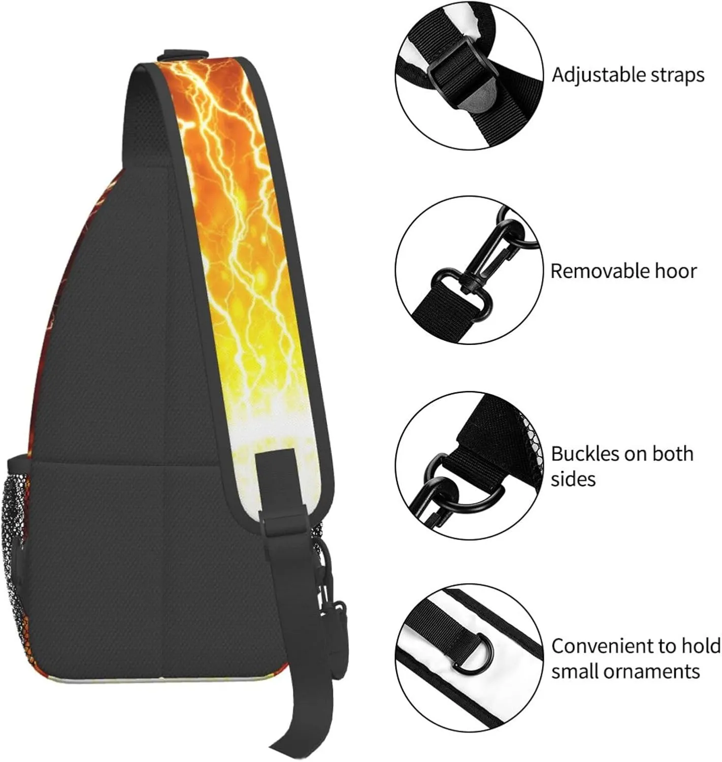 Cute Bow Men's Crossbody Chest Bag Adjustable Sling Shoulder Bags Backpack for Women Travel Sport