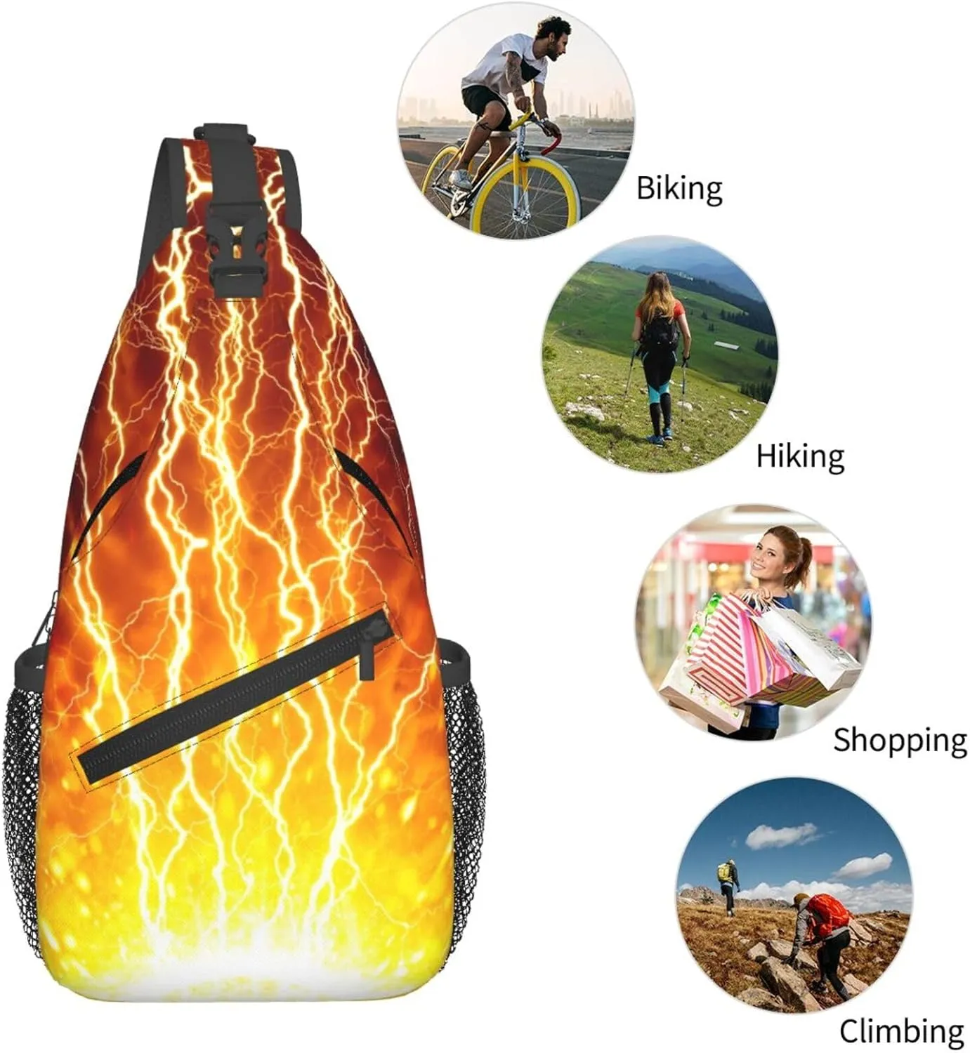 Cute Bow Men's Crossbody Chest Bag Adjustable Sling Shoulder Bags Backpack for Women Travel Sport