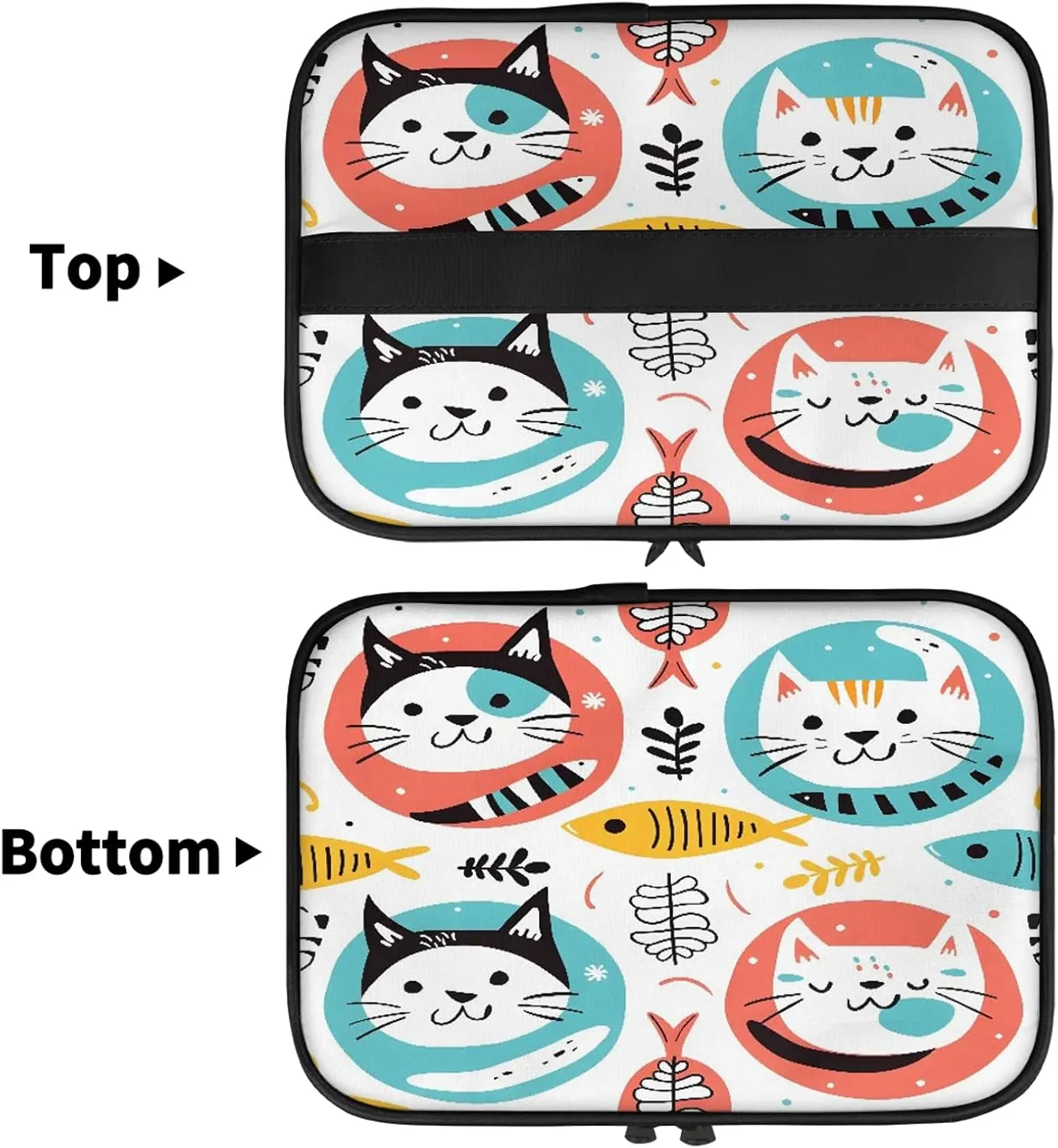 Cute Cartoon Cat Travel Toiletry Bag Large Capacity Makeup Case Organizer with Handle Cosmetic Case for Women Girls