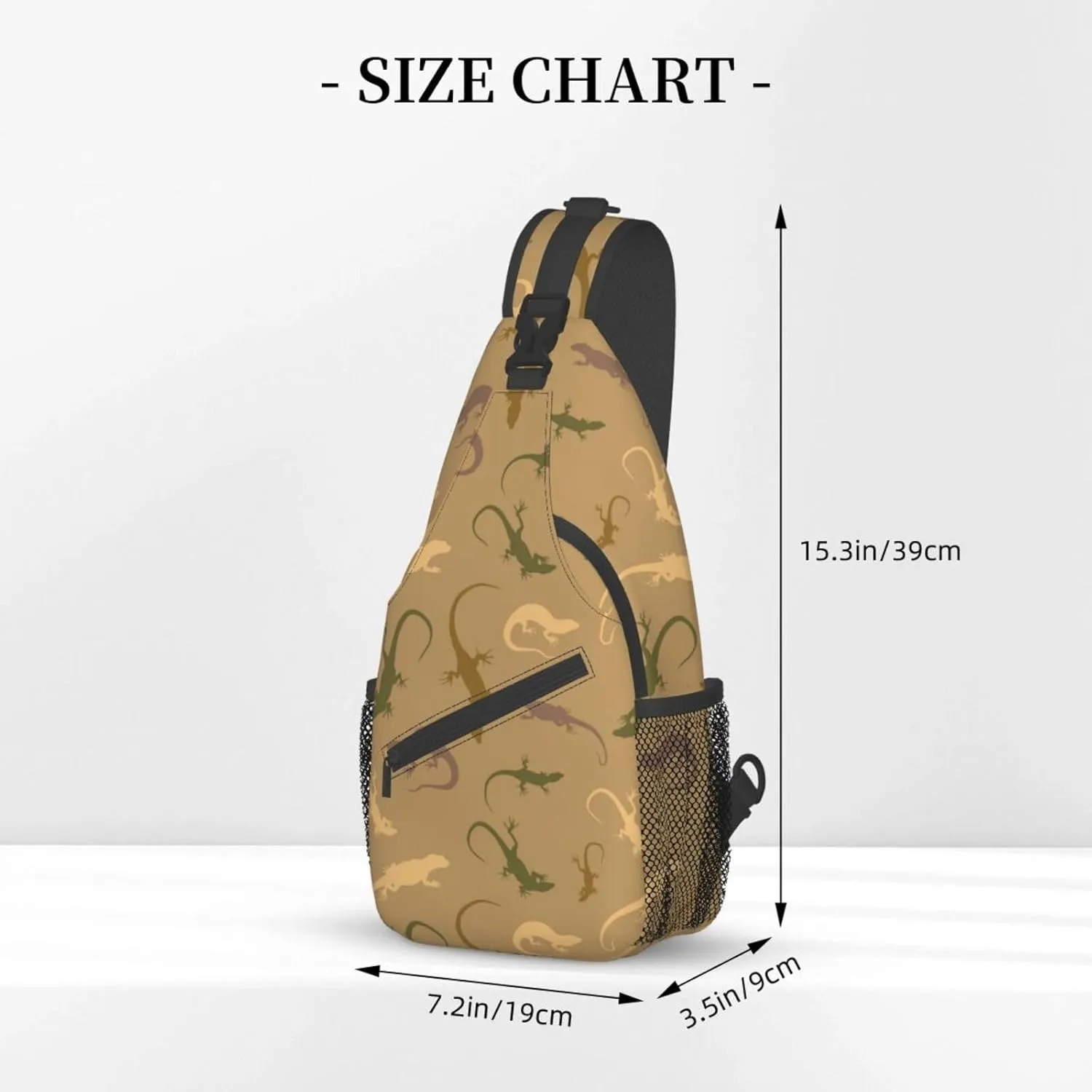 Cute Chameleon Crossbody Bag Lizard Shoulder Bag Backpack Cute Sling Bag Chest Casual Daypack for Outdoor