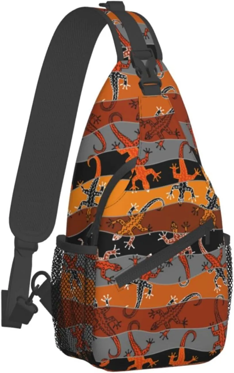 Cute Chameleon Crossbody Bag Lizard Shoulder Bag Backpack Cute Sling Bag Chest Casual Daypack for Outdoor
