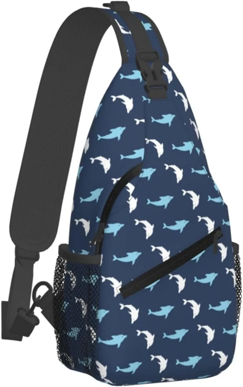Cute Dolphin Crossbody Bag Cute Shoulder Bag Backpack Cute Dolphin Sling Bag Chest Casual Daypack Bag