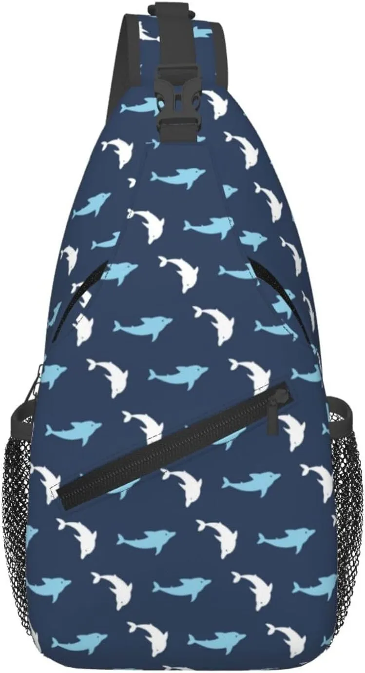 Cute Dolphin Crossbody Bag Cute Shoulder Bag Backpack Cute Dolphin Sling Bag Chest Casual Daypack Bag