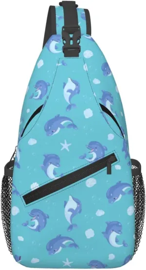 Cute Dolphin Crossbody Bag Cute Shoulder Bag Backpack Cute Dolphin Sling Bag Chest Casual Daypack Bag