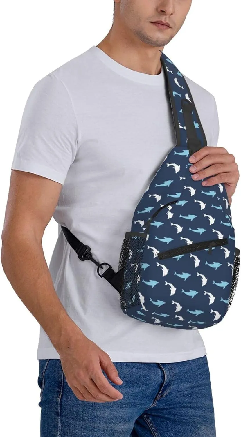 Cute Dolphin Crossbody Bag Cute Shoulder Bag Backpack Cute Dolphin Sling Bag Chest Casual Daypack Bag
