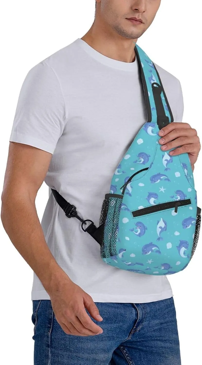 Cute Dolphin Crossbody Bag Cute Shoulder Bag Backpack Cute Dolphin Sling Bag Chest Casual Daypack Bag