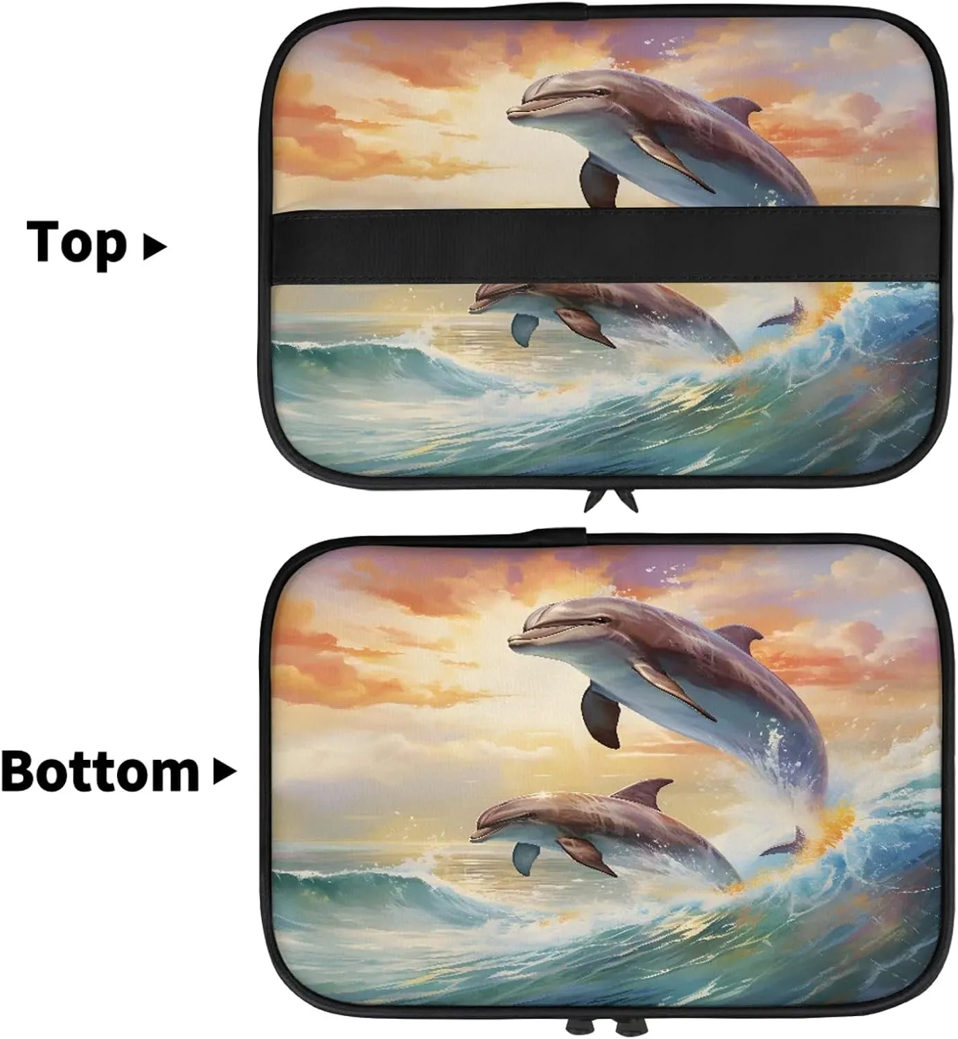 Cute Dolphin Travel Toiletry Bag Large Capacity Makeup Case Organizer with Handle Cosmetic Case for Women Girls