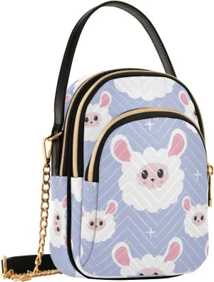 Cute Sheep Crossbody Bags for Women Hand Bag Small Sling Shoulder Travel Bags Phone Wallet Mini Purse