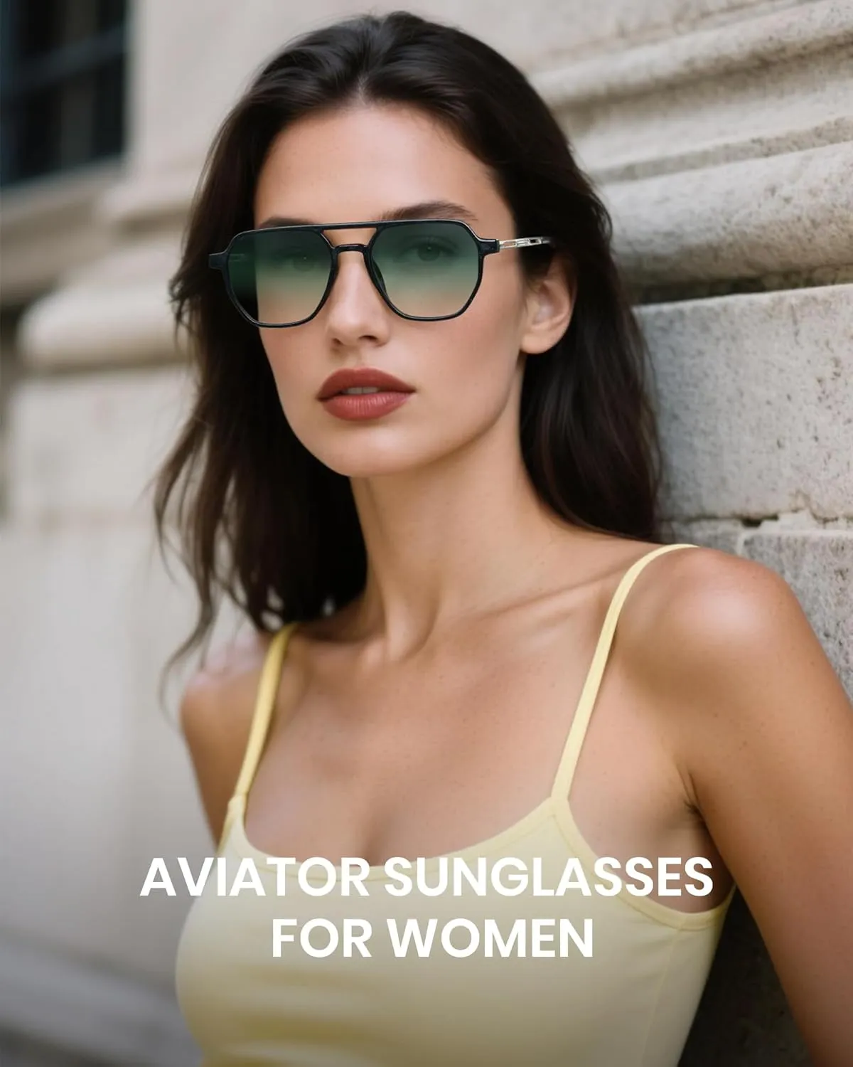 Cyxus Aviator Sunglasses for Women Trendy Shades UV Protection for Beach Music Festivals Shopping 1195