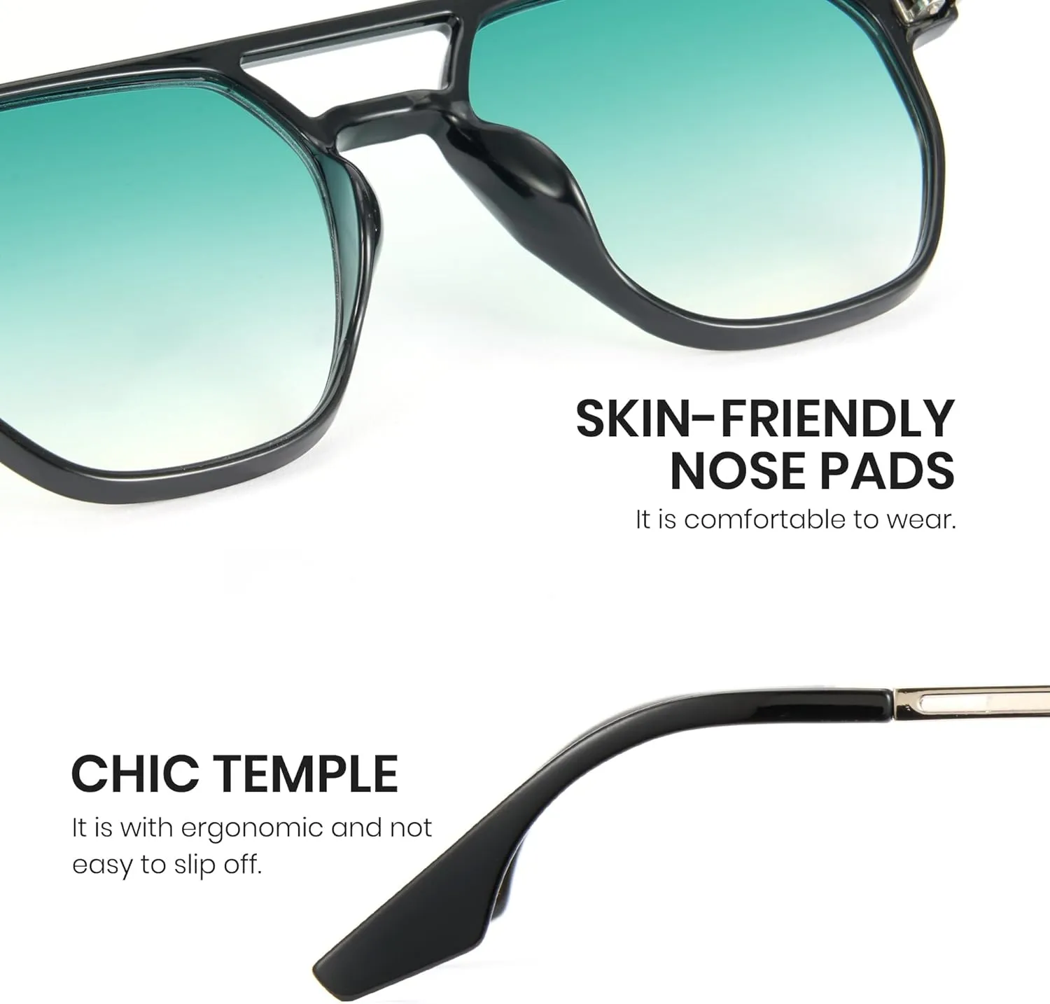 Cyxus Aviator Sunglasses for Women Trendy Shades UV Protection for Beach Music Festivals Shopping 1195