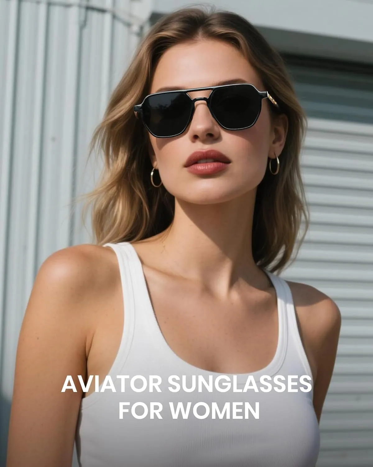 Cyxus Aviator Sunglasses for Women Trendy Shades UV Protection for Beach Music Festivals Shopping 1195