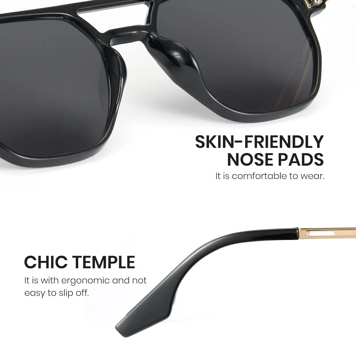 Cyxus Aviator Sunglasses for Women Trendy Shades UV Protection for Beach Music Festivals Shopping 1195