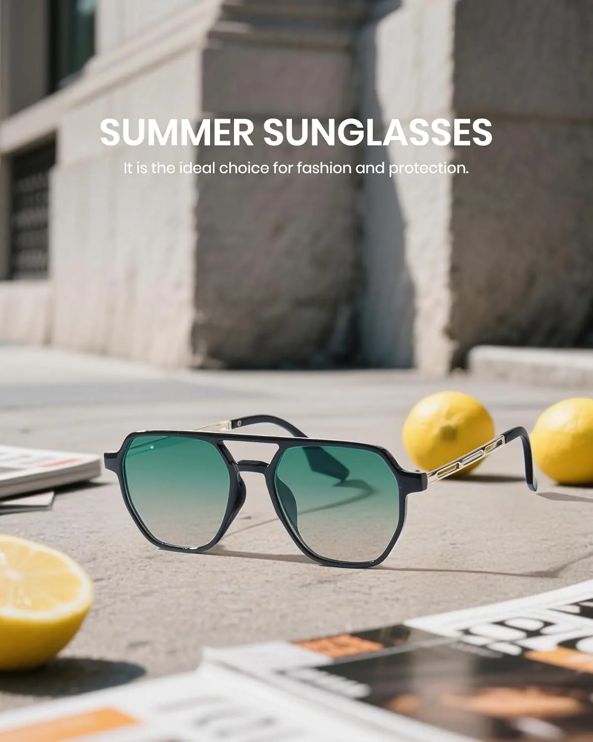Cyxus Aviator Sunglasses for Women Trendy Shades UV Protection for Beach Music Festivals Shopping 1195